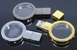 Memoria USB en Metal y Cristal