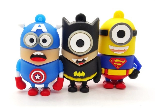 Memoria USB en PVC 3D diseño Minions Superheroes