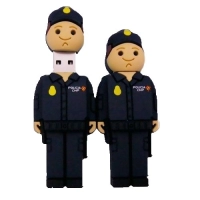 Memoria USB en PVC 2D diseño Policía