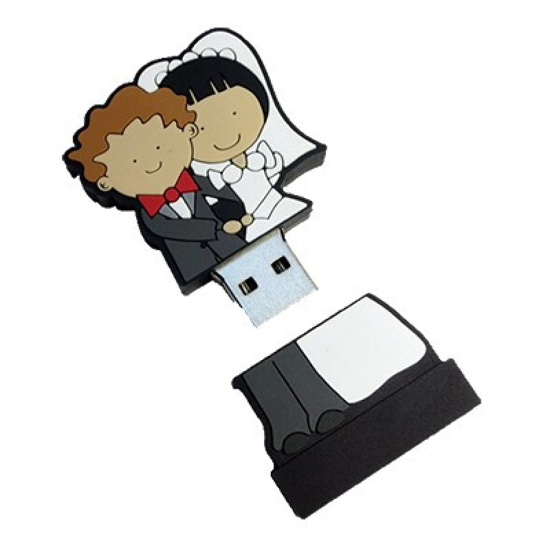 Memoria USB en PVC 2D diseño Novios