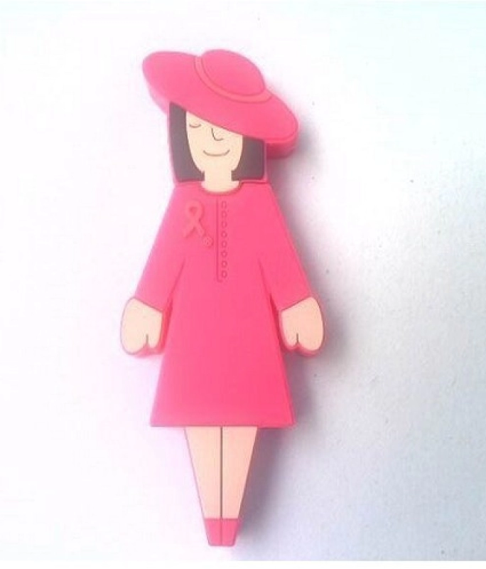 Memoria USB en PVC 2D diseño Señora con Sombrero