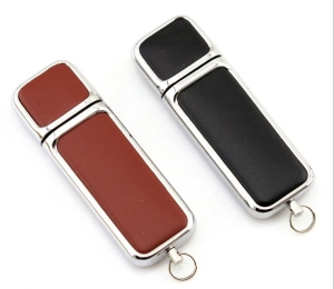 Memoria USB en Cuero y Metal