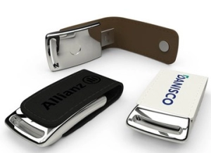 Memoria USB en Cuero y Metal