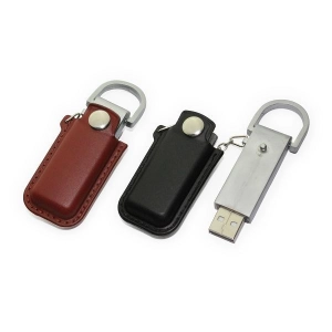 Memoria USB en Cuero y Metal