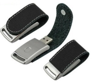 Memoria USB en Cuero y Metal