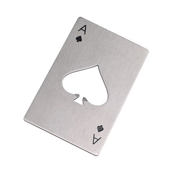 Destapador Metalico en forma de Naipe