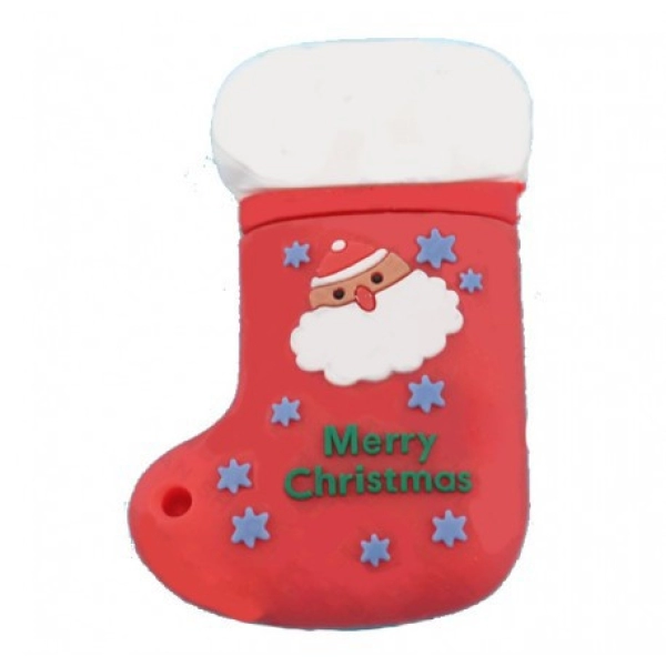 Memoria USB en PVC 2D diseño Bota Navideña