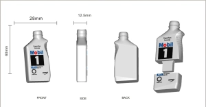 Memoria USB PVC 2D diseño Tarro de Aceite