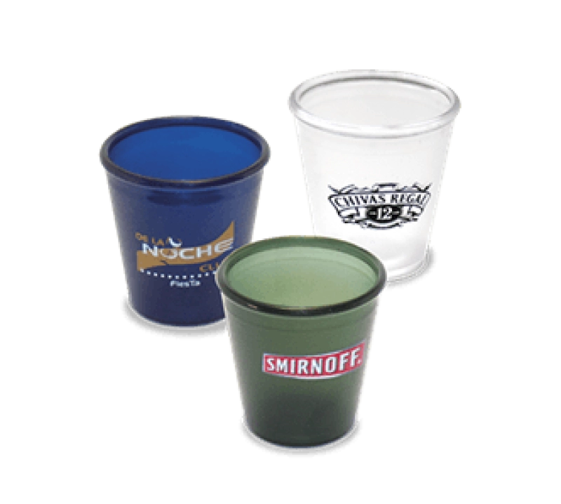 Copa Single Shot, 1 onza, 30 ml,  de 4.3 x 4.3 cmts, sin cordon, en PS cristal