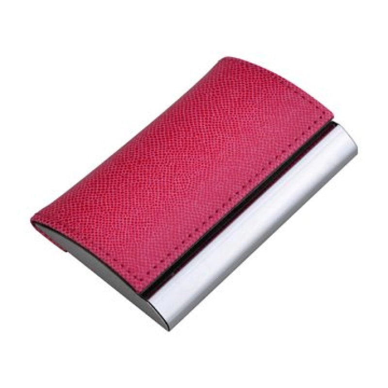 Porta Tarjetas elaborado en Aluminio y Cuero