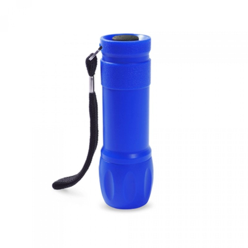 Linterna Icona, de 9.5 x 2.5 cm, en caucho, con cordon, con 9 luces LED.