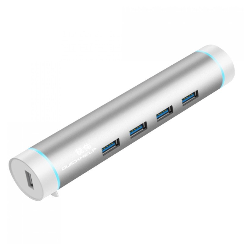 Hub Multipuerto Tube, en aluminio, de 15.2 x 3.1 x 2.9 cmt