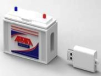 Memoria USB en PVC 3D diseño Bateria de Carro