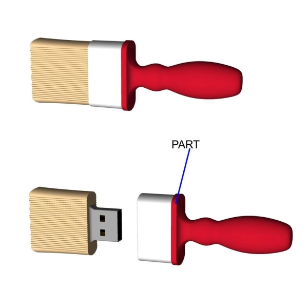 Memoria USB en PVC 2D diseño Brocha