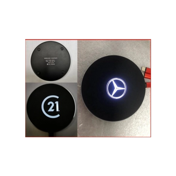 Cargador Inalambrico con logo en LED.