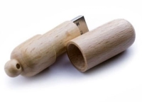 Memoria USB tubular en madera con tapa