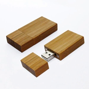 Memoria USB rectangular en madera