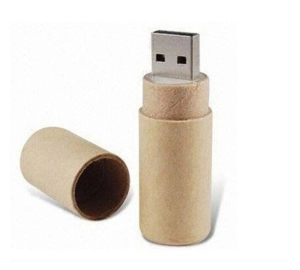 Memoria USB tubular en carton con tapa