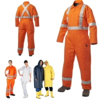 Overol elaborado en tela Drill con cintas reflectivas