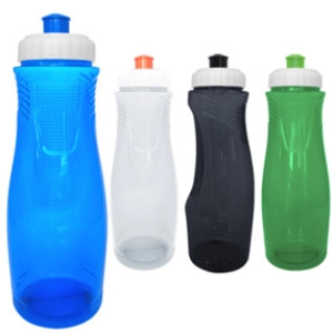 Botella PVC 800 ml, de 24 cmts de alto x 8 cmts de diametro, tapa pull push