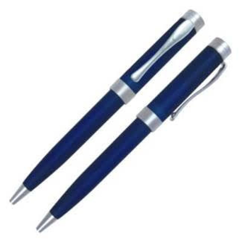 Boligrafo Hill, plastico, con clip y adornos metalicos