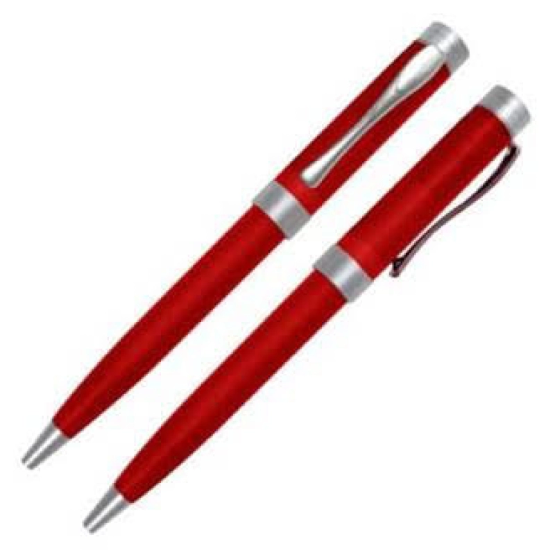 Boligrafo Hill, plastico, con clip y adornos metalicos