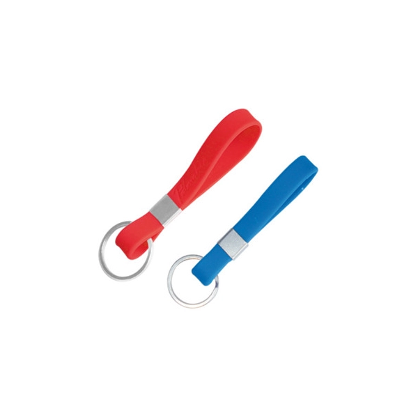Llavero Manilla en Silicona, con accesorio metalico, de 10 x 1.1 cmts.