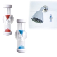 Reloj Shower plastico, de arena, de 3 minutos, con chupa para pared. 5.9 x 1.8 cmts