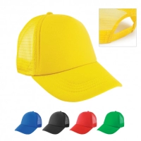 Gorra Ruanda, en Poliester con malla, frente de color, tipo camionero
