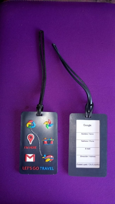 Identificador de Maletas microinyectado Rectangular, alto relieve, 10.3 x 6.3 x 0.3