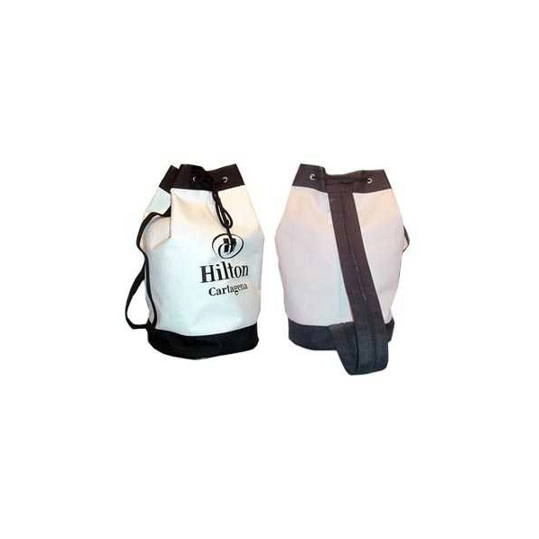 Tula Morral Beirut, bicolor, en lona, con doble colgadera tipo morral, 47 x 28.5 cmts