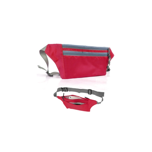 Canguro Bruselas, plano, 3 bolsillos, 32 x 10 cmts