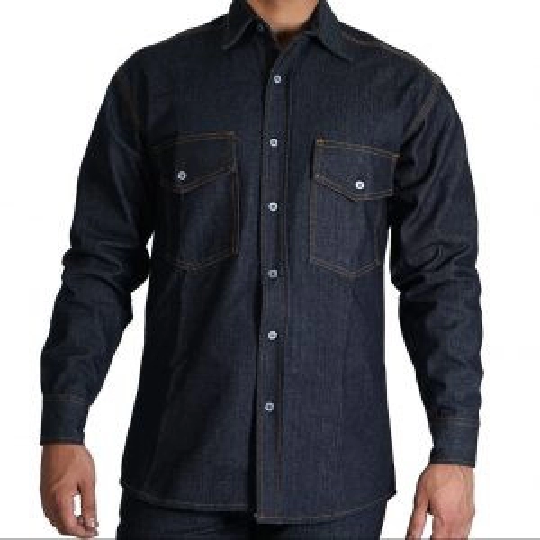 Camisa en tela de jean, manga larga